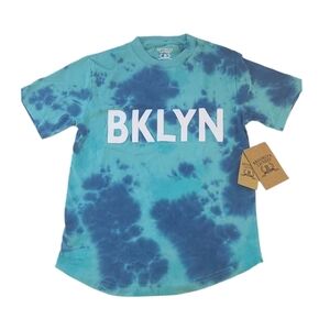 Blue Cotton Tie Dye Brooklyn Crew TShirt Size S
